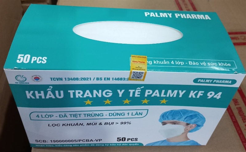 Khẩu trang y tế Palmy KF94 màu trắng (Hộp 50 cái) - Palmy Pharma