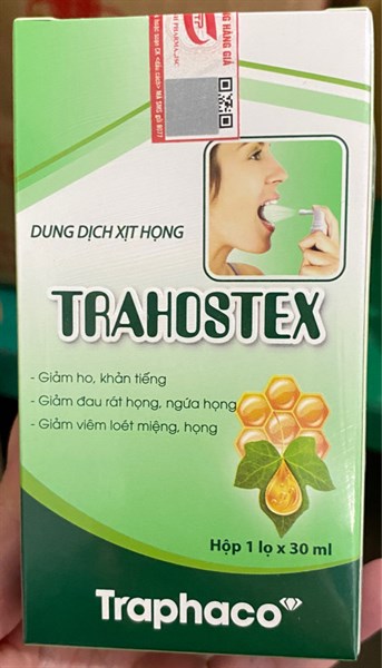 DD xịt họng Trahostex 30ml (Giảm ho, giảm đau rát họng) - Traphaco