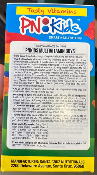 Kẹo PN Kids Multivitamin Minerals For Boys (Trẻ em trai) (Lọ 30 viên) - Hoa Kỳ/USA 2