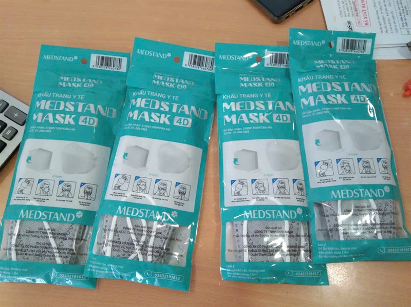 Khẩu trang y tế Medstand mask 4D (Xám) (Túi 6 cái)