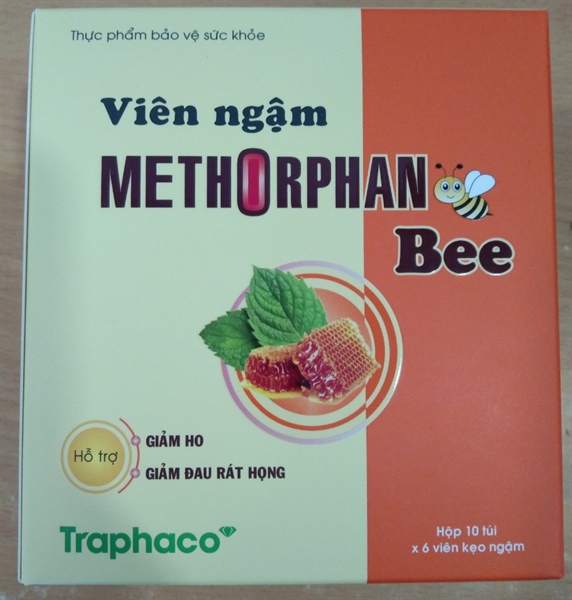 Viên ngậm Methorphan Bee (Hộp 10 túi x 6 viên) - Traphaco