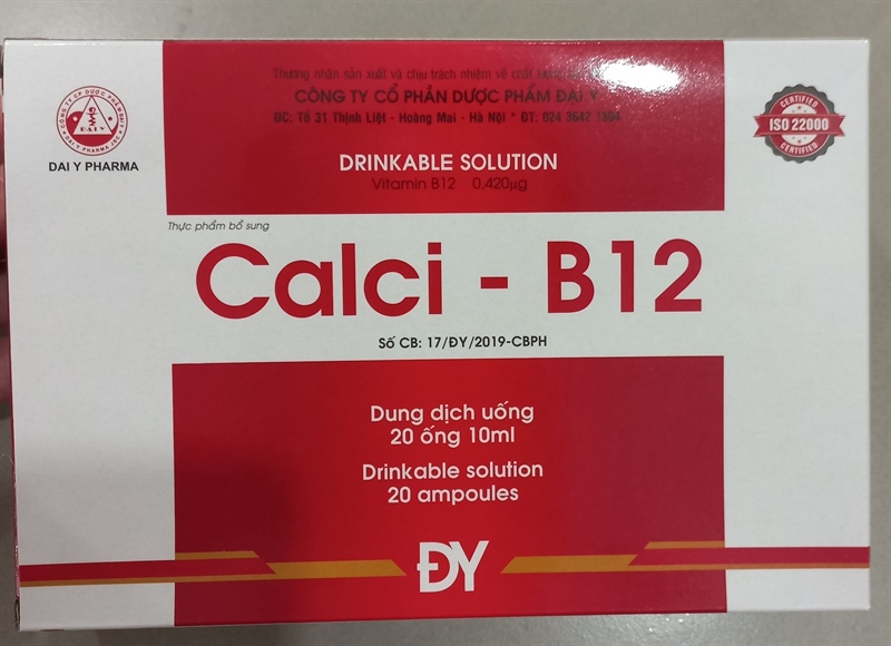 Calci B12 10ml (H*20ống) - Đại Y