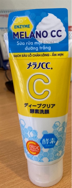 Sữa rửa mặt dưỡng trắng da (Melano CC Deep Clear Enzyme Face Wash) 130g - Rohto VN