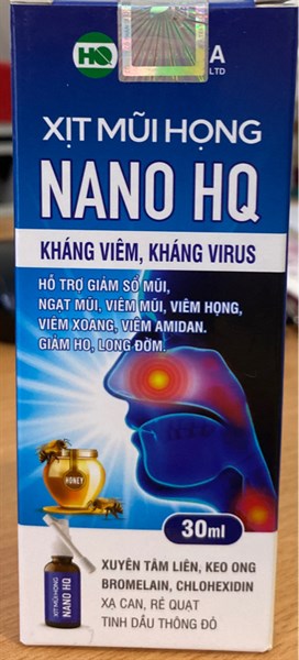Xịt mũi họng Nano HQ 30ml - Viheco