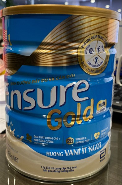 Sữa Ensure Gold ít ngọt hương Vani 800g (Thùng 12 hộp) - Singapore