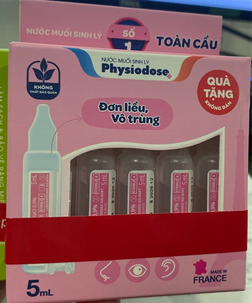 Nước muối sinh lý Physiodose (Hộp 2 vỉ x 5 ống x 5ml) - Stamed