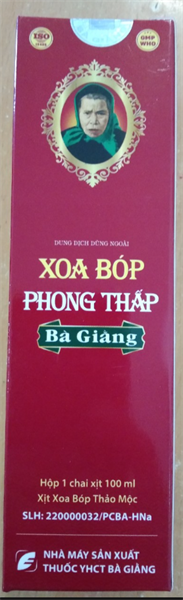 Thuốc xoa bóp phong thấp Bà Giằng 100ml - BaGiaco