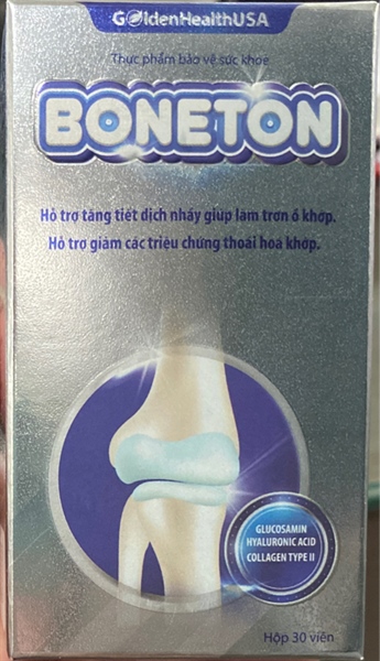 Boneton (Giúp làm trơn ổ khớp, giảm thoái hóa khớp) (Lọ 30 viên) - Golden health