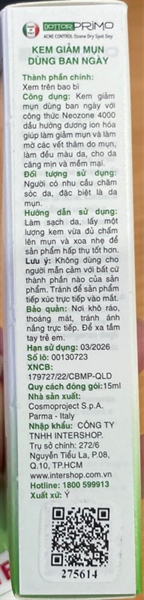Kem giảm mụn dùng ban ngày (Acne Control Ozone Dry Spot Day) 15ml - Italy 2