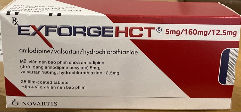 Thuốc Exforge HCT 5mg/160mg/12,5mg (H*4vỉ*7viên) điều trị tăng huyết áp vô căn - Tây Ban Nha 2