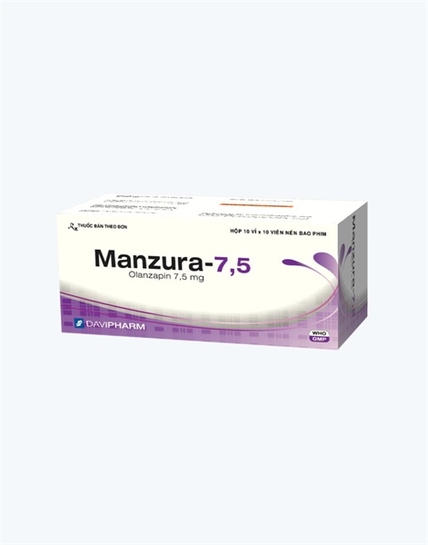 Manzura 7.5mg (Olanzapine 7.5) (Hộp10vỉ*10viên) - Davipharm