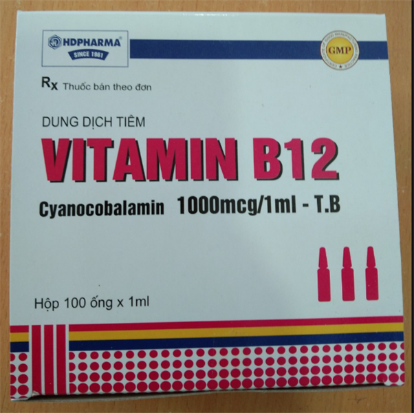 Vitamin B12 (Cyanocobalamin 1000mcg/1ml (Hộp100ống*1ml) - Hải Dương