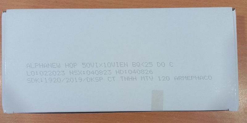 Alpha new (Hộp 50 vỉ x 10 viên) - DP 120 Armephaco 3