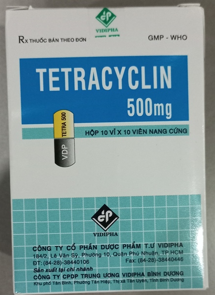 Tetracylin 500mg (H*10vỉ*10viên) - Vidipha