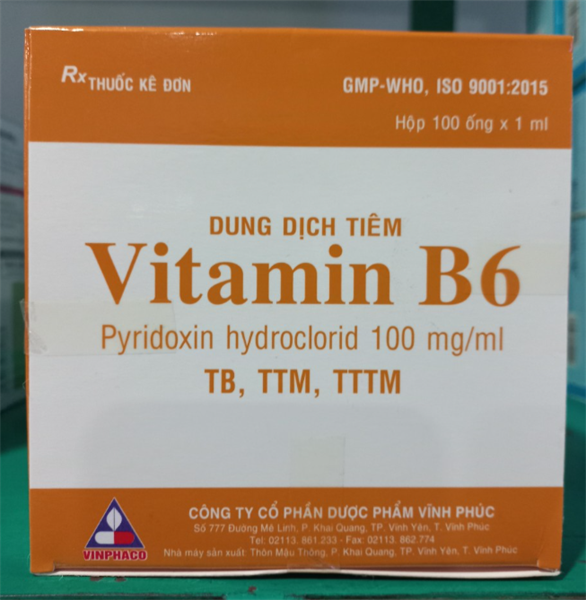 Vitamin B6 100mg/ml (Hộp100ống*1ml) - Vĩnh Phúc