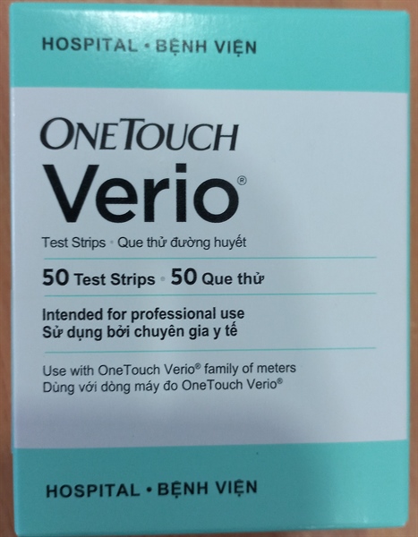 Que thử đường huyết OneTouch Verio (H 2 lọ x 25test) - Lifescan Europe GmbH;Thụy Sĩ/Lifescan Scotland Ltd; Anh