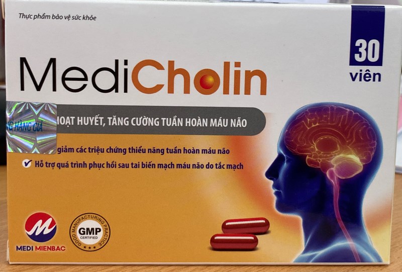 Medicholin (Hoạt huyết, tăng cường tuần hoàn máu não) (Hộp 3 vỉ x 10 viên) - Abipha