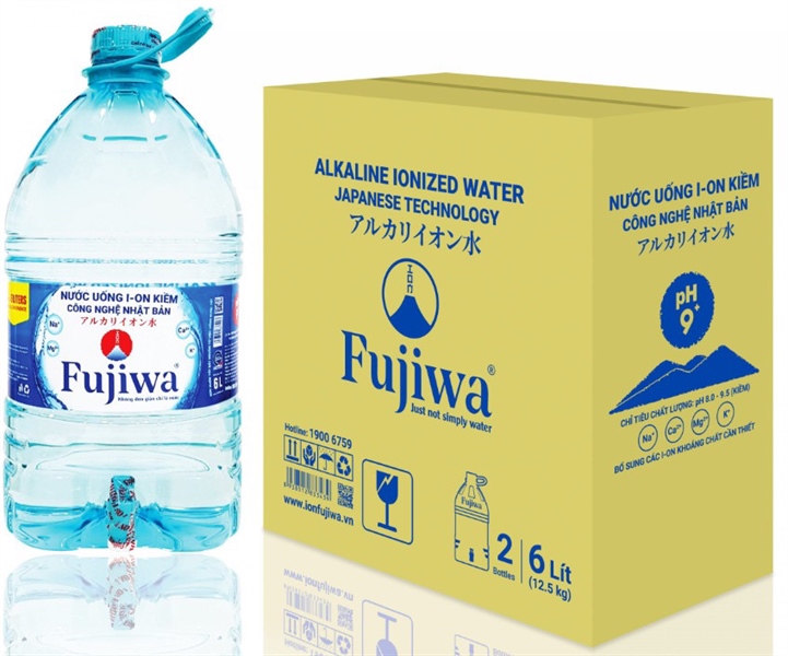 Nước uống ion kiềm Fujiwa 6L 2 Bình/Thùng (Có vòi)