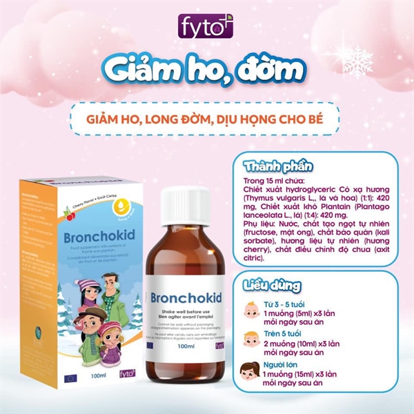 Giảm ho, đờm Bronchokid 100ml - Keiko