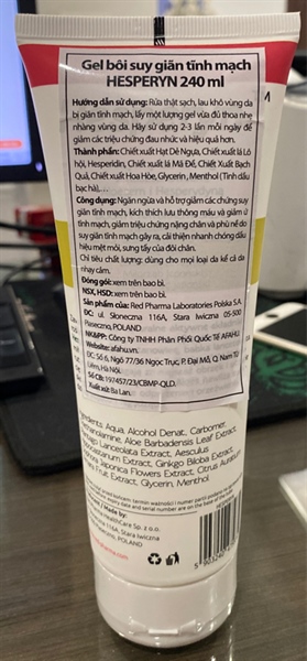 Hesperyn 240ml (Gel bôi suy giãn tĩnh mạch) - Poland 2