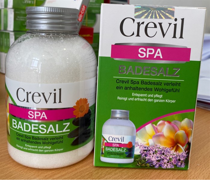 Muối tắm đẹp da, sạch mụn, tẩy da chết - Crevil SPA Badesalz 600g - Đức (Cospharm)