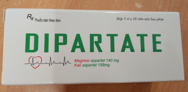 Dipartate (Magnesi Aspartat 140mg + Kali Aspartat 158mg) (Hộp 5 vỉ x 10 viên) - DP 150 Cophavina