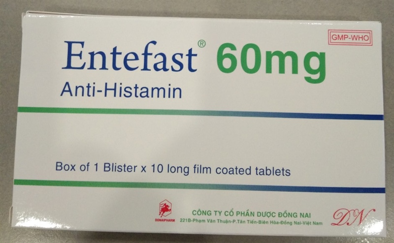 Thuốc chống dị ứng Entefasf (Fexofenadine 60mg) (Hộp 10 viên) - Đồng Nai
