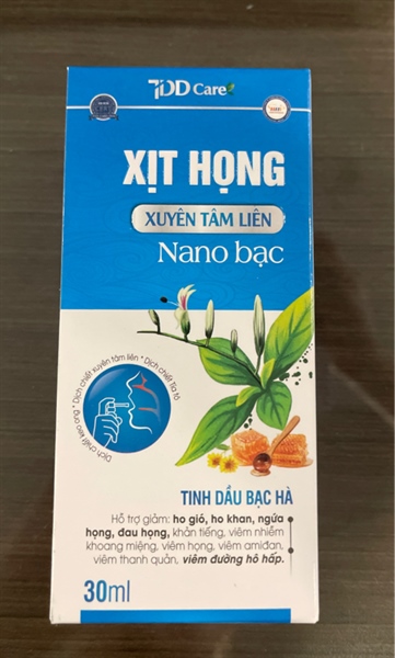 Xịt Họng Xuyên Tâm Liên Nano bạc (Lọ*30ml) - HHP
