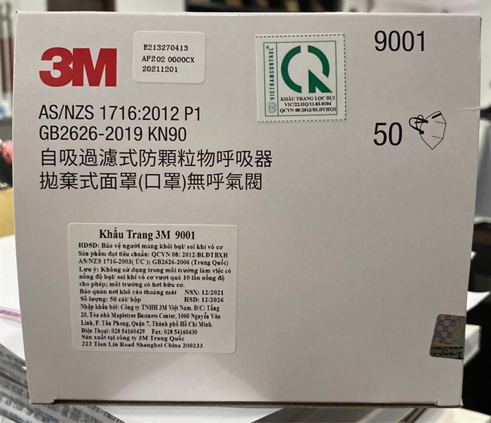 Khẩu trang chống bụi 3M 9001A (K*10Hộp*50cái) - 3M/Trung Quốc 2
