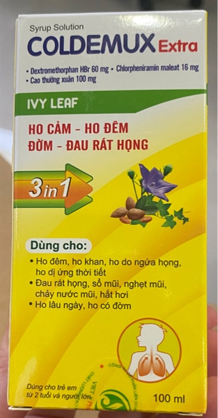Siro ho long đờm Coldemux extra 100ml - Việt Ý