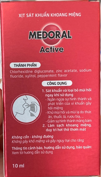 Medoral Active 10ml (Xịt sát khuẩn khoang miệng) - Merap 2