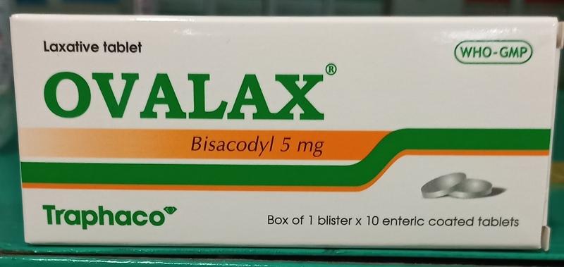 Ovalax (Bisacodyl 5mg) (H*1vỉ*10viên) - TPC