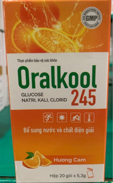 Oralkool 245 Hương cam (Bổ sung nước và chất điện giải) (Hộp 20 gói x 5.3g) - Gia Nguyễn