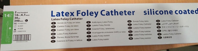 Sond Foley 2 nhánh (Latex Foley Catheter) (Size: 14 FG)