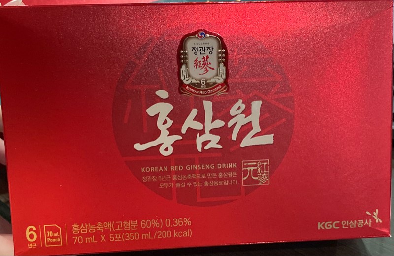 Nước hồng sâm KGC - Korean Red Ginseng Drink (Hộp 6 hộp bé x 5 gói x 70ml) - Korea