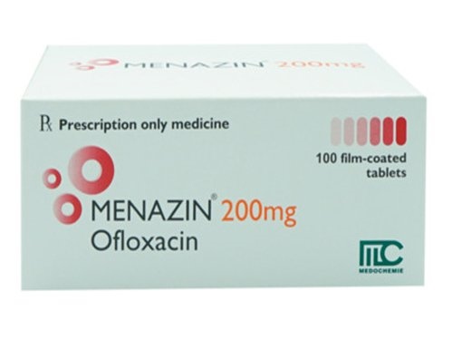 Menazin (Ofloxacin 200mg) Hộp 10 vỉ x 10 viên - Cyprus