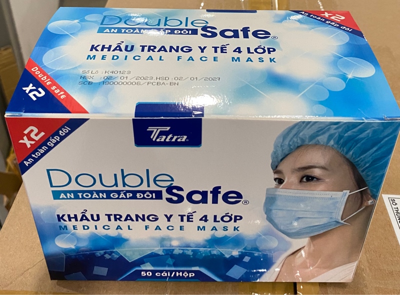 Khẩu trang y tế 4 lớp Double Safe (Hộp 50 cái) - Thiên Ân