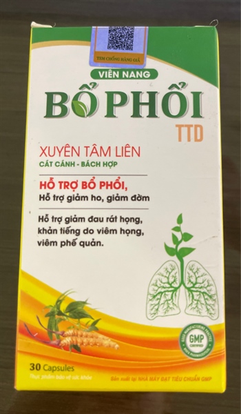 Viên Nang Bổ Phổi TTD (Lọ 30viên) - HHP (KHÔNG XUẤT)