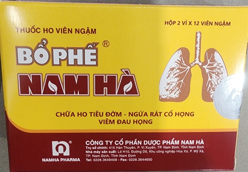 Thuốc ho viên ngậm bổ phế Nam Hà (Hộp*2vỉ*12viên) - Nam Hà