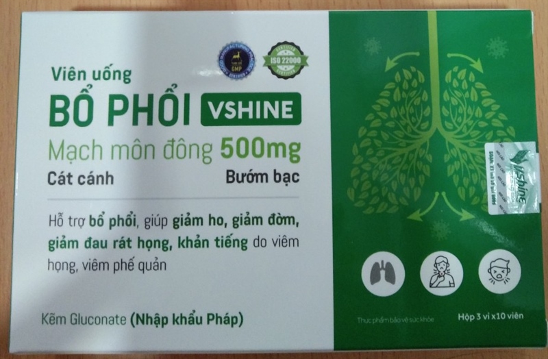Viên uống Bổ phổi Vshine (Hộp 3 vỉ x 10 viên) - Tùng Lộc (Vshine)