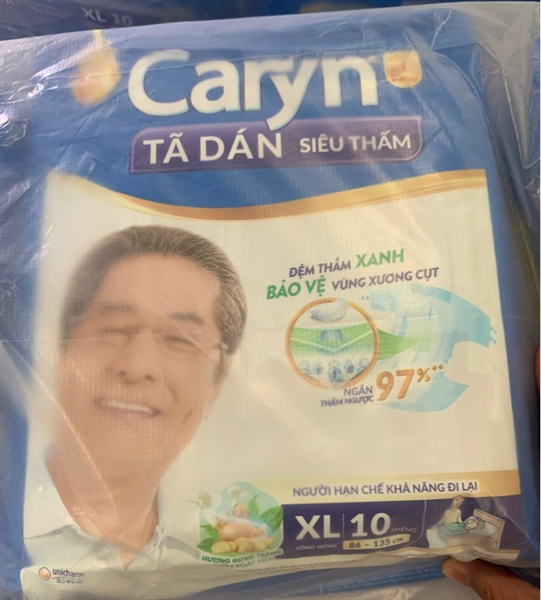 Bỉm Caryn XL 10 (Tã dán siêu thấm bịch 10 miếng) - Diana