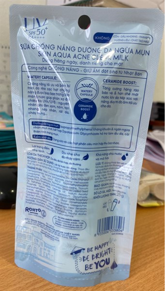 Sữa chống nắng dưỡng da ngừa mụn Sunplay 25g (Skin aqua Acne clear milk SPF50) - Rohto 2