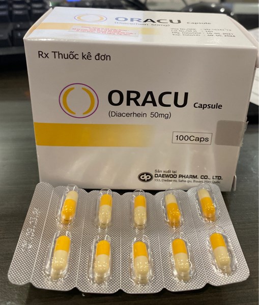 ORACU (Diacerhein 50mg) (Hộp 10 vỉ x 10viên) - Korea (Phúc Lâm)