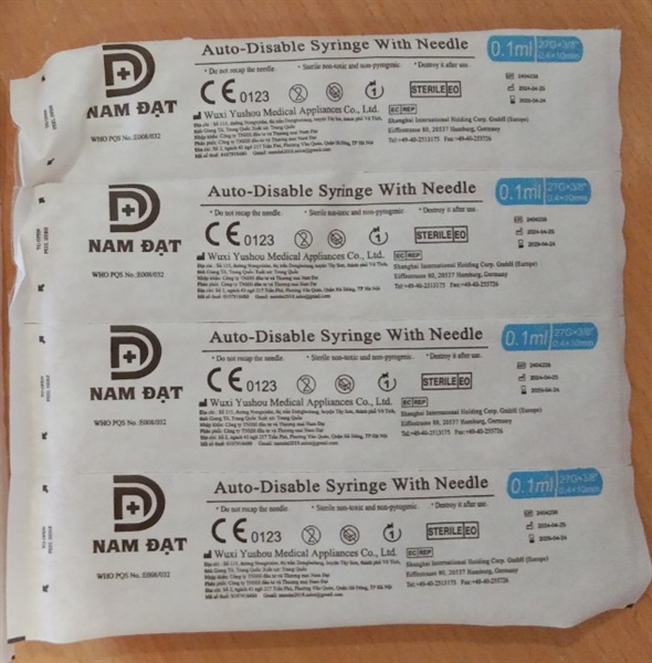 Bơm tiêm tự khóa 0,1ml liền kim 27GX3/8 (Hộp 200 cái) - TQ 2