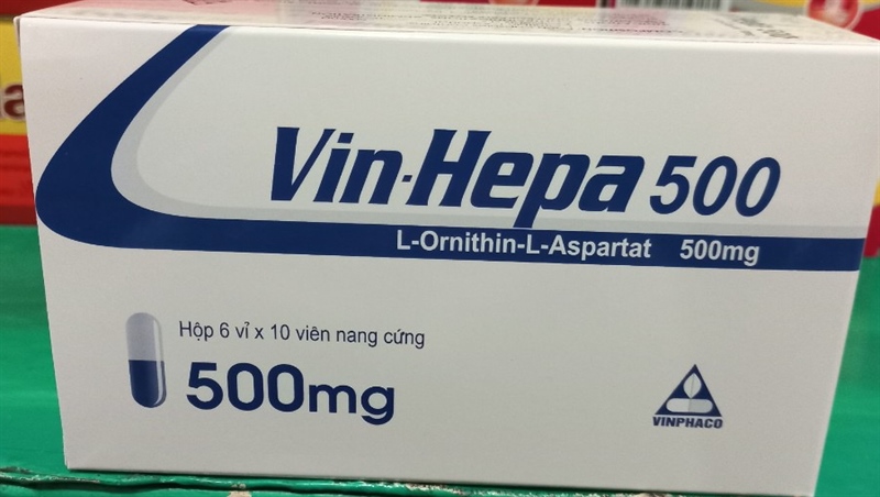 Vin-Hepa 500 (L- ornithine L - aspartat 500mg) (Hộp 6 vỉ x 10 viên) - Vĩnh Phúc