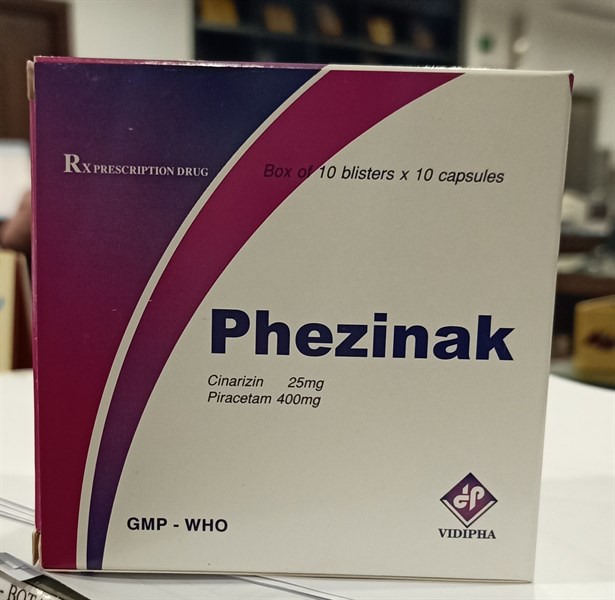 PHEZINAK (Piracetam 400mg + cinnarizin 25mg) (H*10vỉ*10viên) - Vidipha