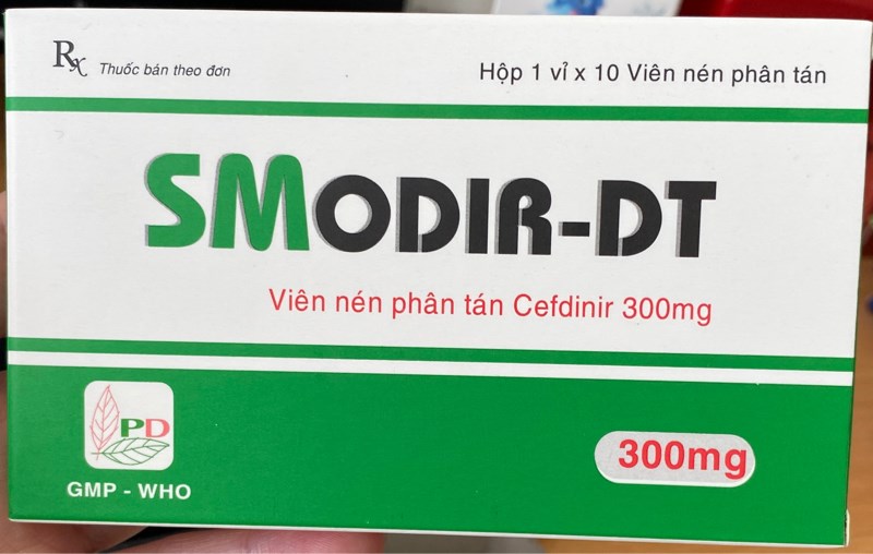 Viên nén phân tán Smodir-DT (Cefdinir 300mg) (Hộp 1 vỉ x 10 viên) - Phương Đông 2
