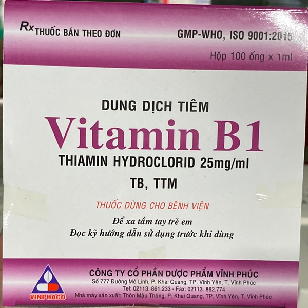 Vitamin B1 25mg/ml (H*100ống) - Vĩnh Phúc