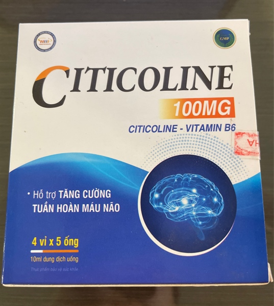 Citicoline 100mg (Hộp 4 vỉ x 5 ống) - HHP (KHÔNG XUẤT)
