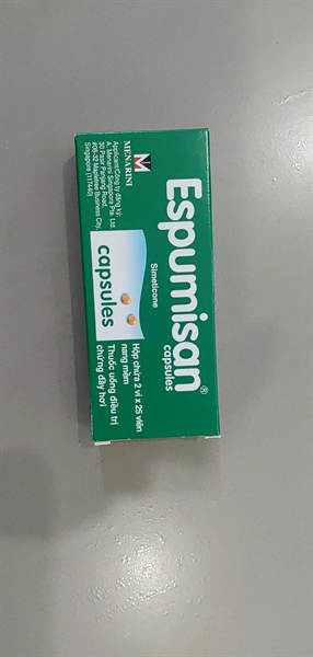 Espumisan (Simeticone) (thuốc uống điều trị chứng đầy hơi) (Hộp*2vỉ*25viên nang mềm) - Singapore 2
